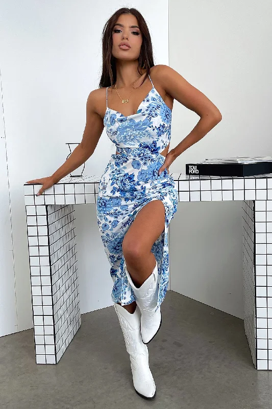 Moana Midi - Blue Floral