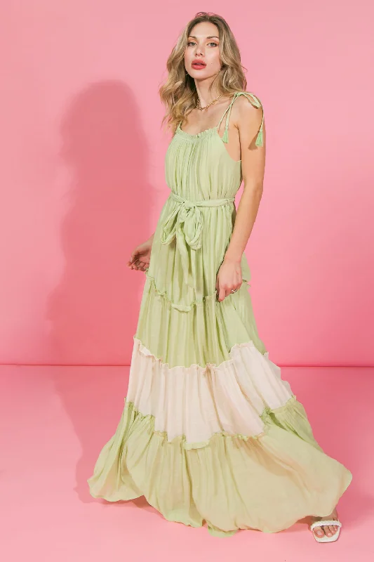 BLISSFUL GETAWAY SAGE MAXI DRESS