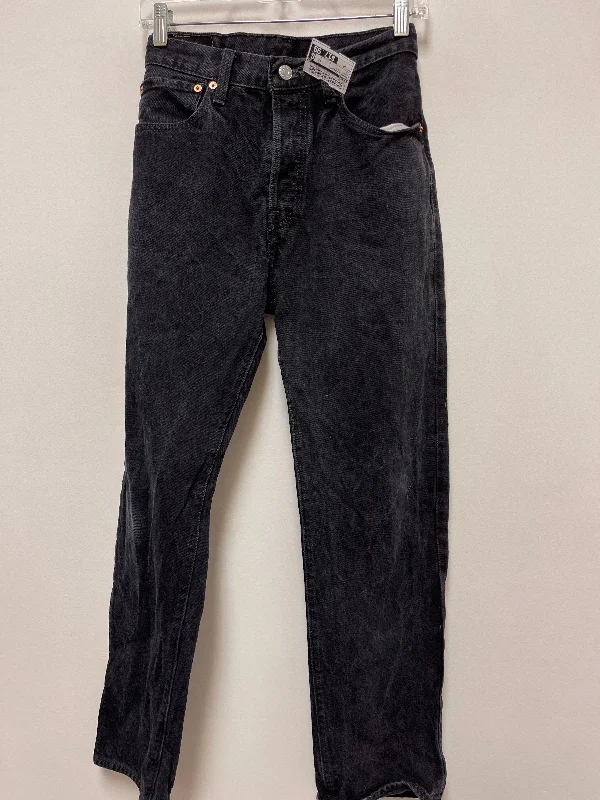 Black Denim Jeans Straight Levis, Size 14