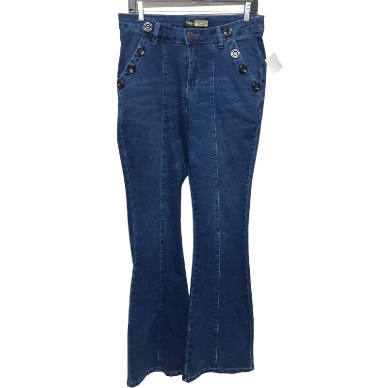 Blue Denim Jeans Flared Suzanne Betro, Size 8