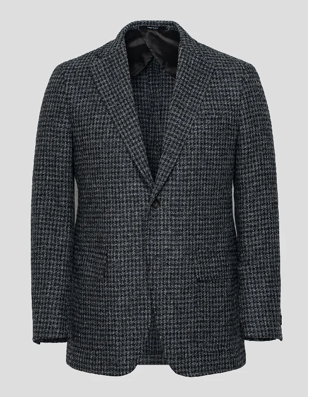 HARRIS TWEED GREY HOUNDSCHECK SPORT COAT - MTO