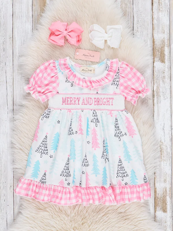 Merry & Bright Smocked Ruffle Dress