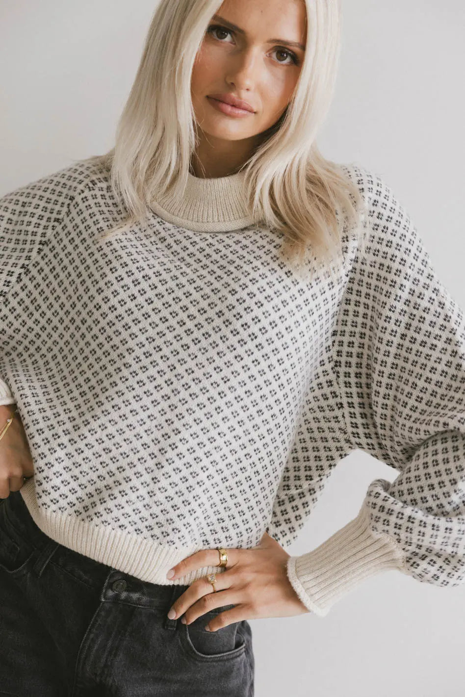 Nathalia Knit Sweater in Ivory