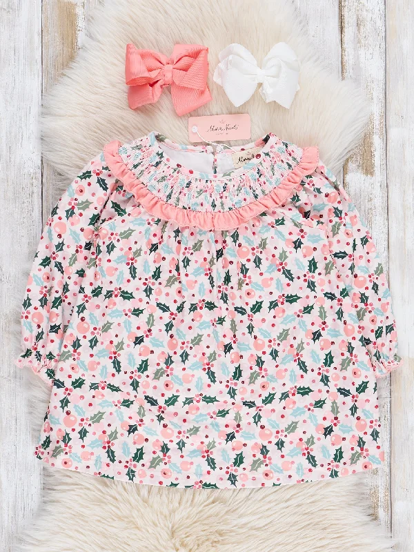 Pink Holly Bunches Ruffle Dress