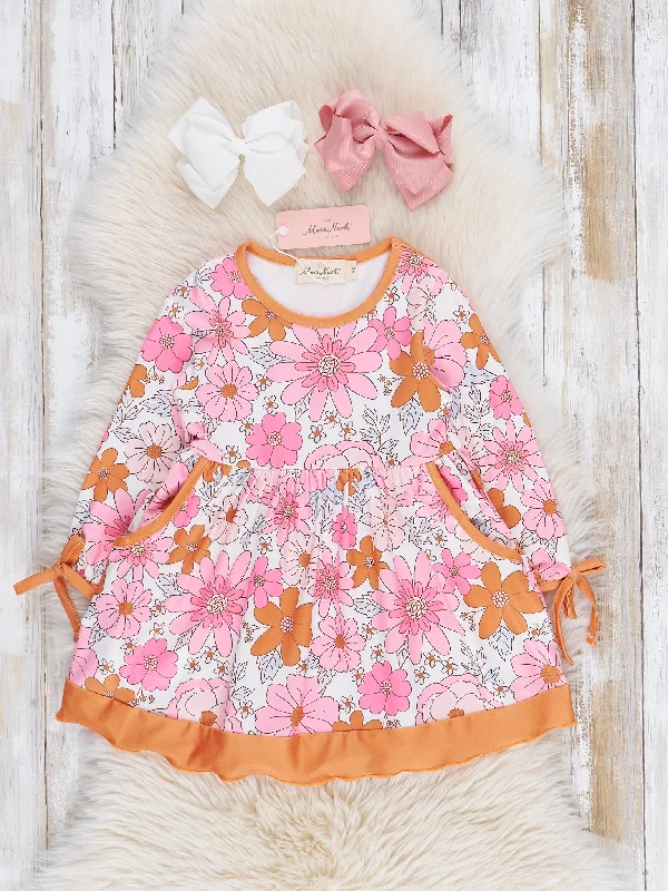 Pink & Orange Marigolds Dress