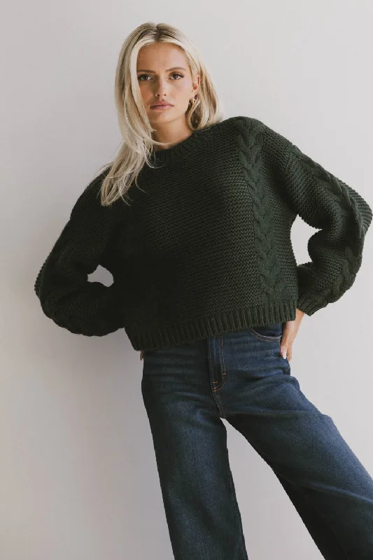 Zaidee Knit Sweater in Hunter Green