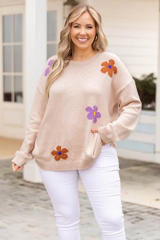 Going Daisy Picking Sweater, Taupe