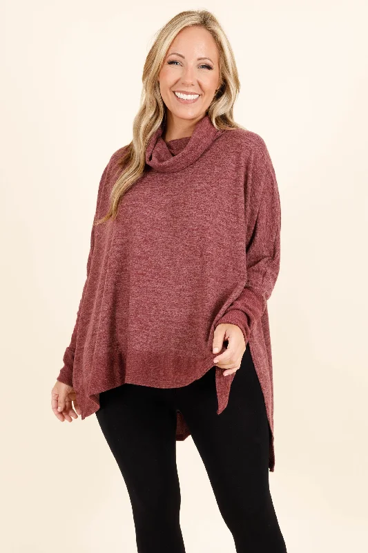 Who We Are Sweater, Dark Burgundy