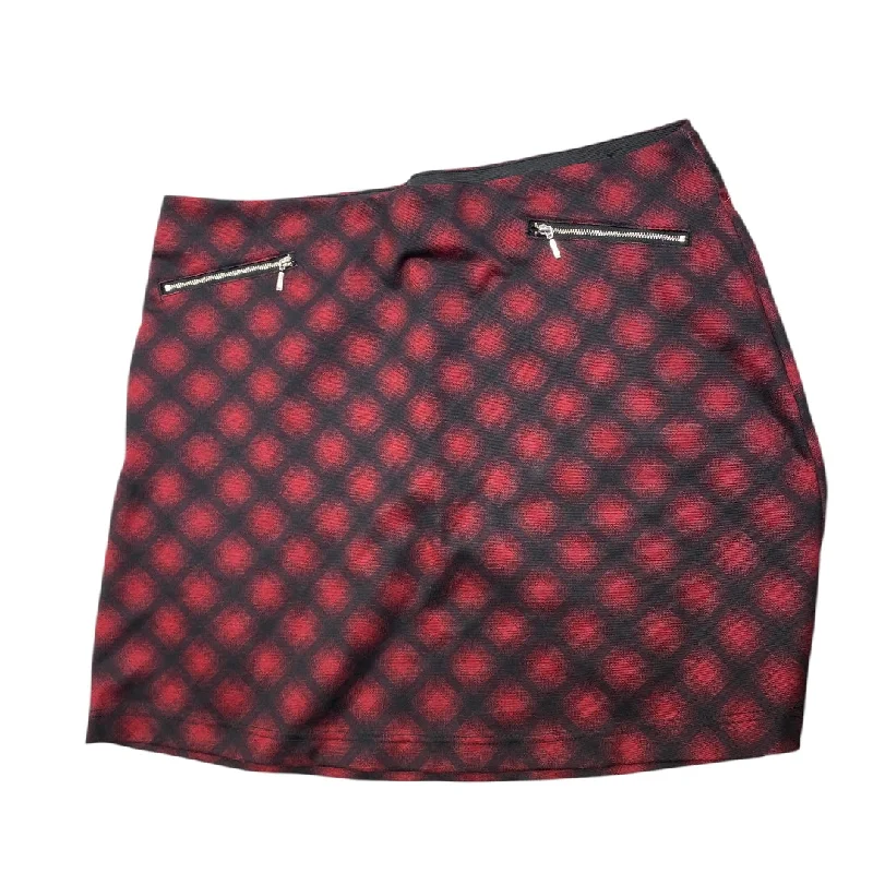 Skirt Mini & Short By Maurices In Black & Red, Size: 1x