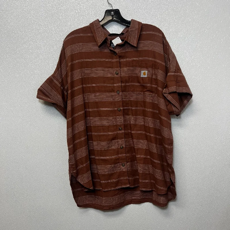 Top Short Sleeve By Carhart In Striped, Size: Xl