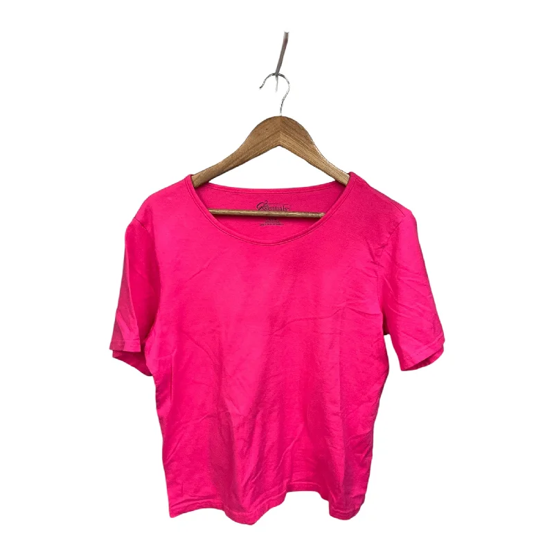 Top Short Sleeve By Cmb In Pink, Size: L