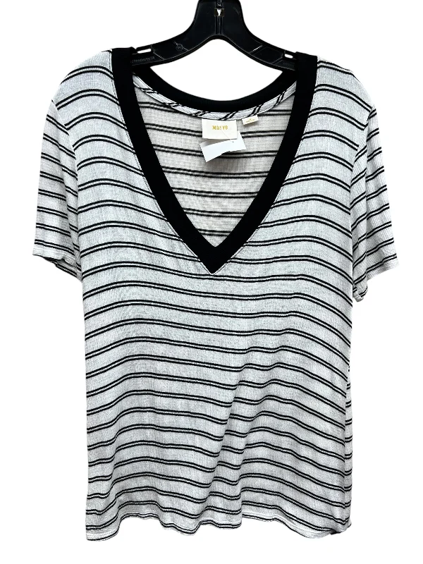 Top Short Sleeve By Maeve In Striped, Size: M