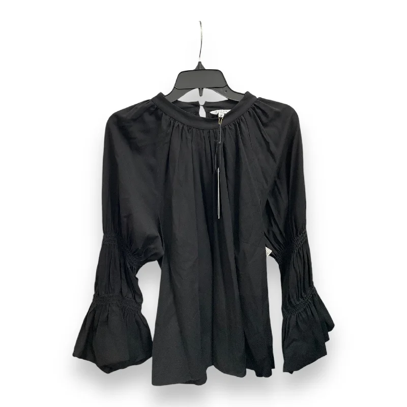 Blouse Long Sleeve By Cmc In Black, Size: 1x