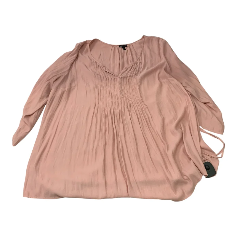 Blouse Long Sleeve By Torrid In Pink, Size: 2x