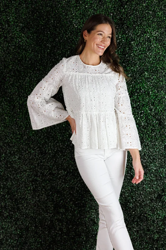 The Lilith Top in White Eyelet