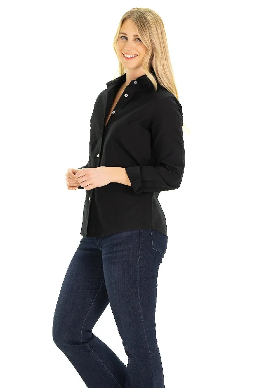 The Sheridan Top in Black Oxford