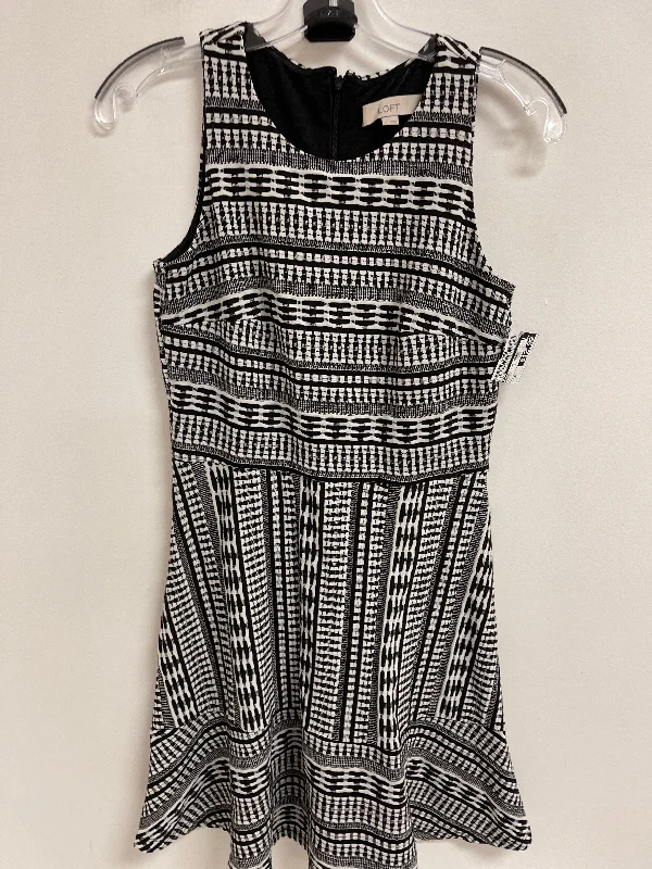 Dress Casual Short By Loft In Black & White, Size: Xs