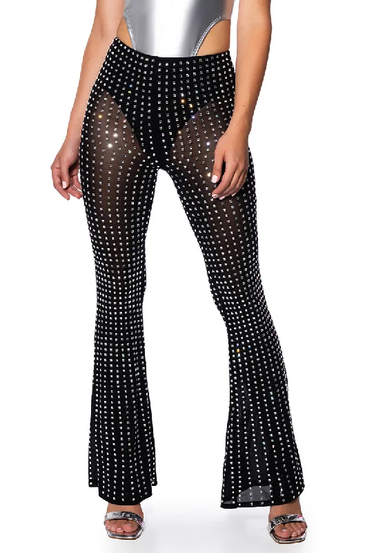 CRYSTAL CLEAR RHINESTONE FLARE PANT