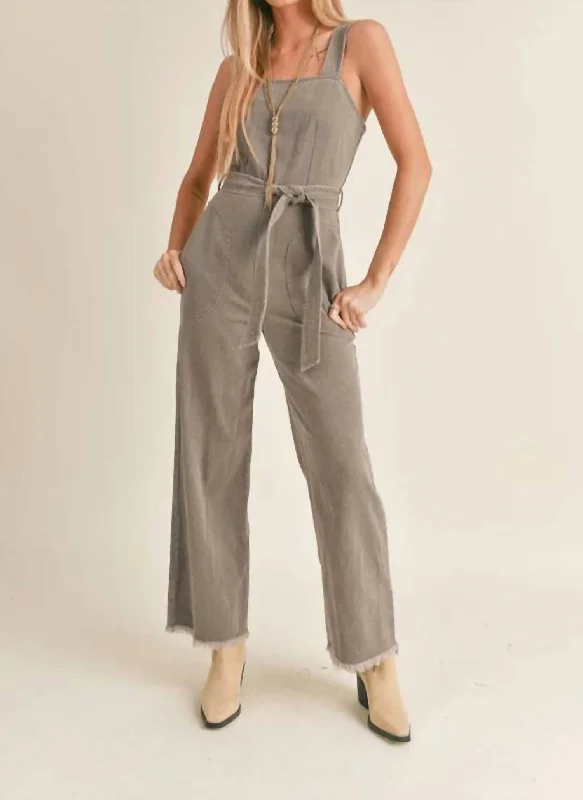 Gia Denim Overall In Charcoal