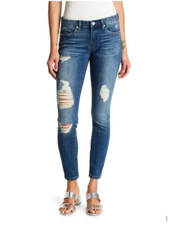 Reade Classic Skinny Distressed Ankle Jean In Blue