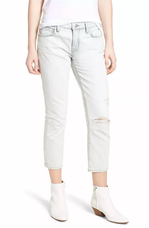 The Cropped Straight Leg Destroy Ankle Jean In Blue