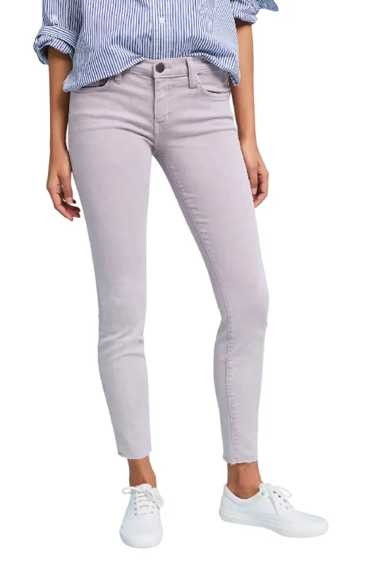 The Stiletto Skinny Stretch Raw Hem Jean In Purple