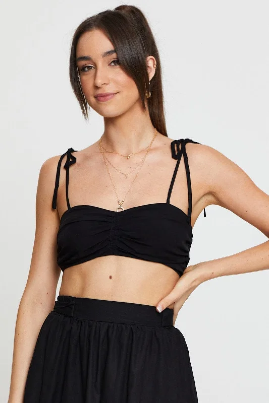 Black Crop Top Sleeveless