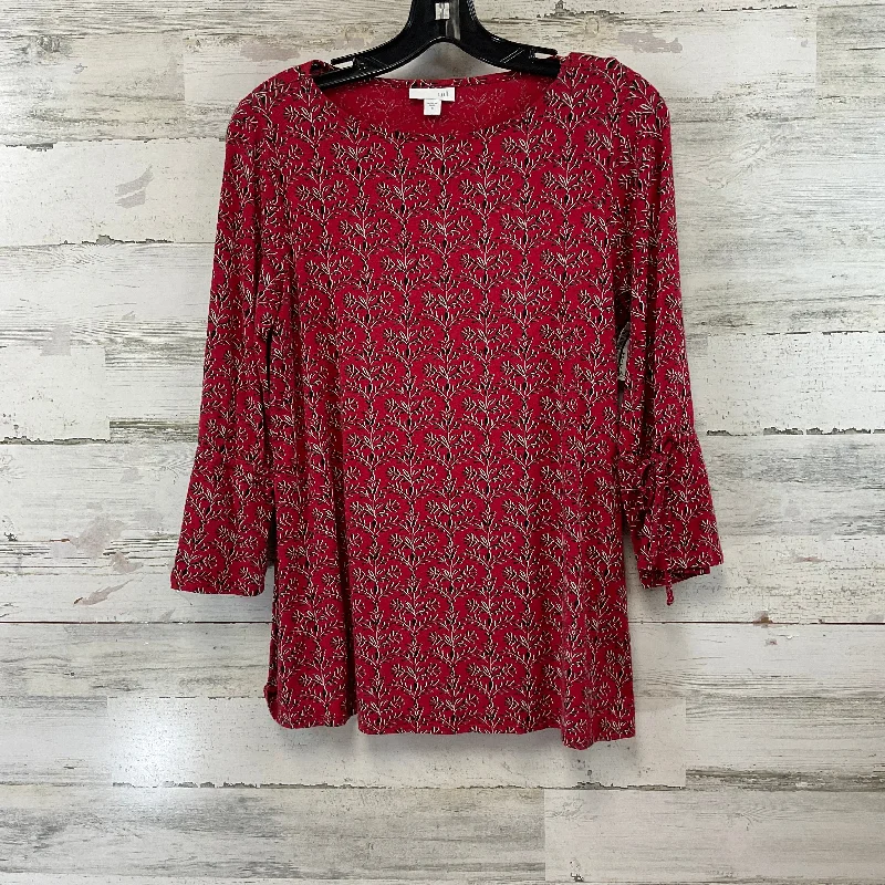 Top 3/4 Sleeve By J. Jill In Red, Size: S