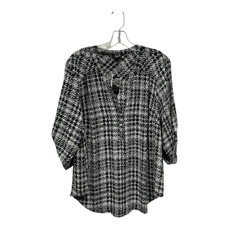 Top 3/4 Sleeve By Torrid In Black & Grey, Size:1X