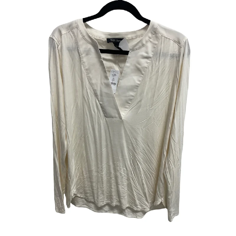 Top Long Sleeve Basic By White House Black Market In White, Size: L