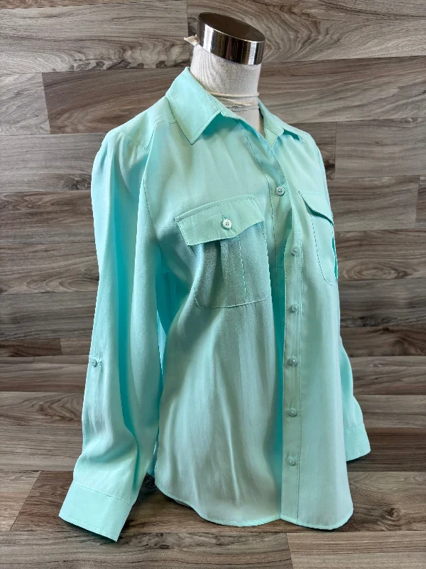 Top Long Sleeve By Chicos In Aqua, Size: S