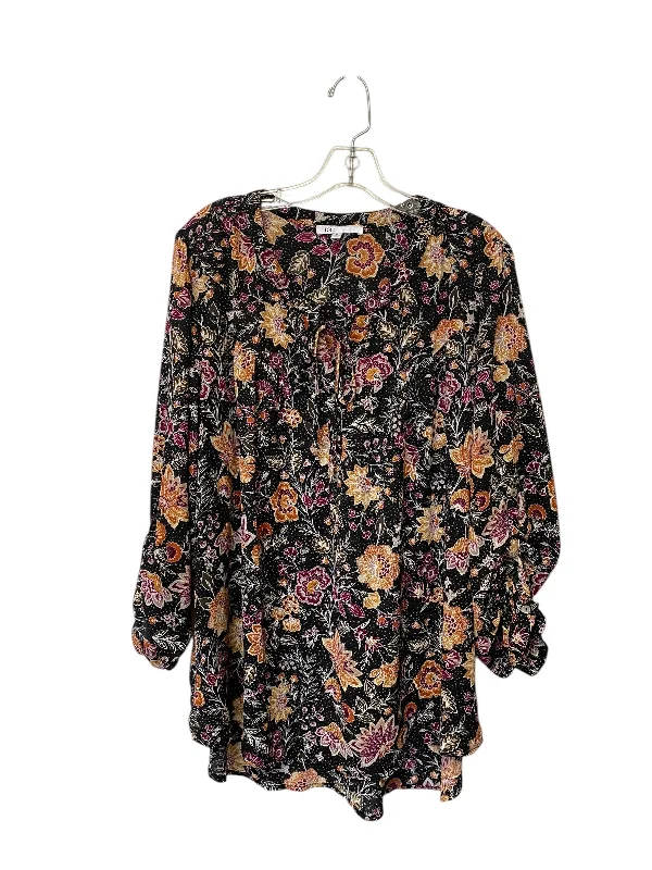 Top Long Sleeve By Dr2 In Floral Print, Size: Xl