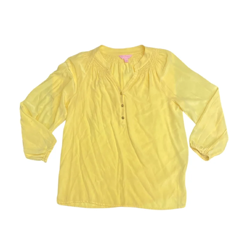 Top Long Sleeve By Lilly Pulitzer In Yellow, Size: M