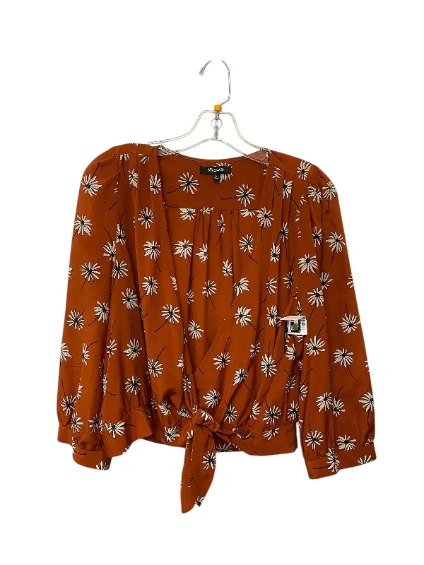 Top Long Sleeve By Madewell In Orange, Size: L