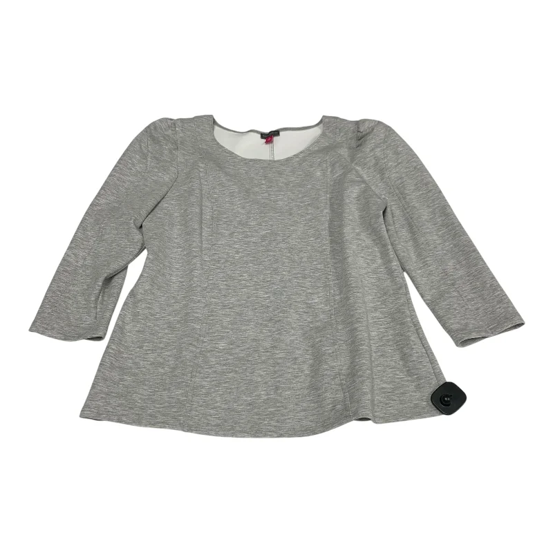 Top Long Sleeve By Vince Camuto In Grey, Size: L