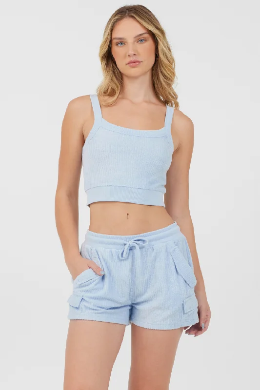 Powder Blue Cord Terry Tank